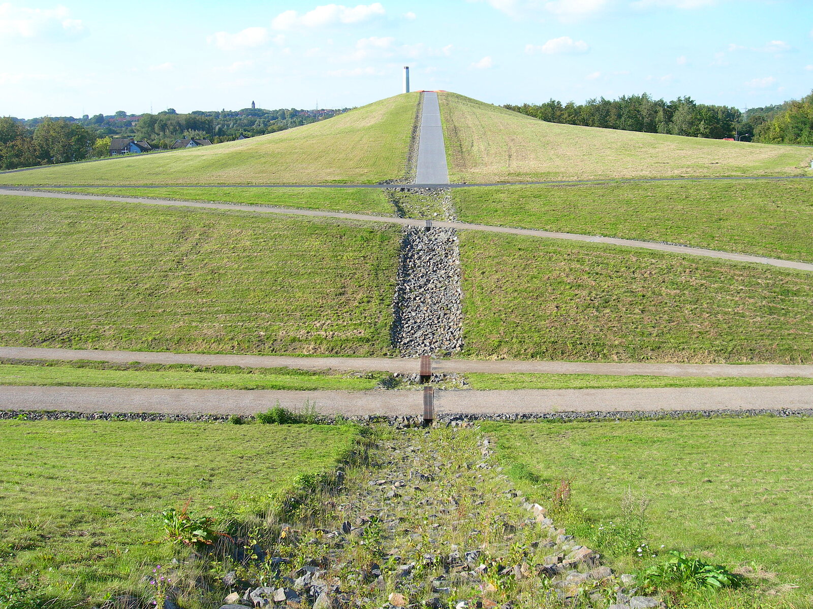 Blick auf spärlich bewachsene Halde
