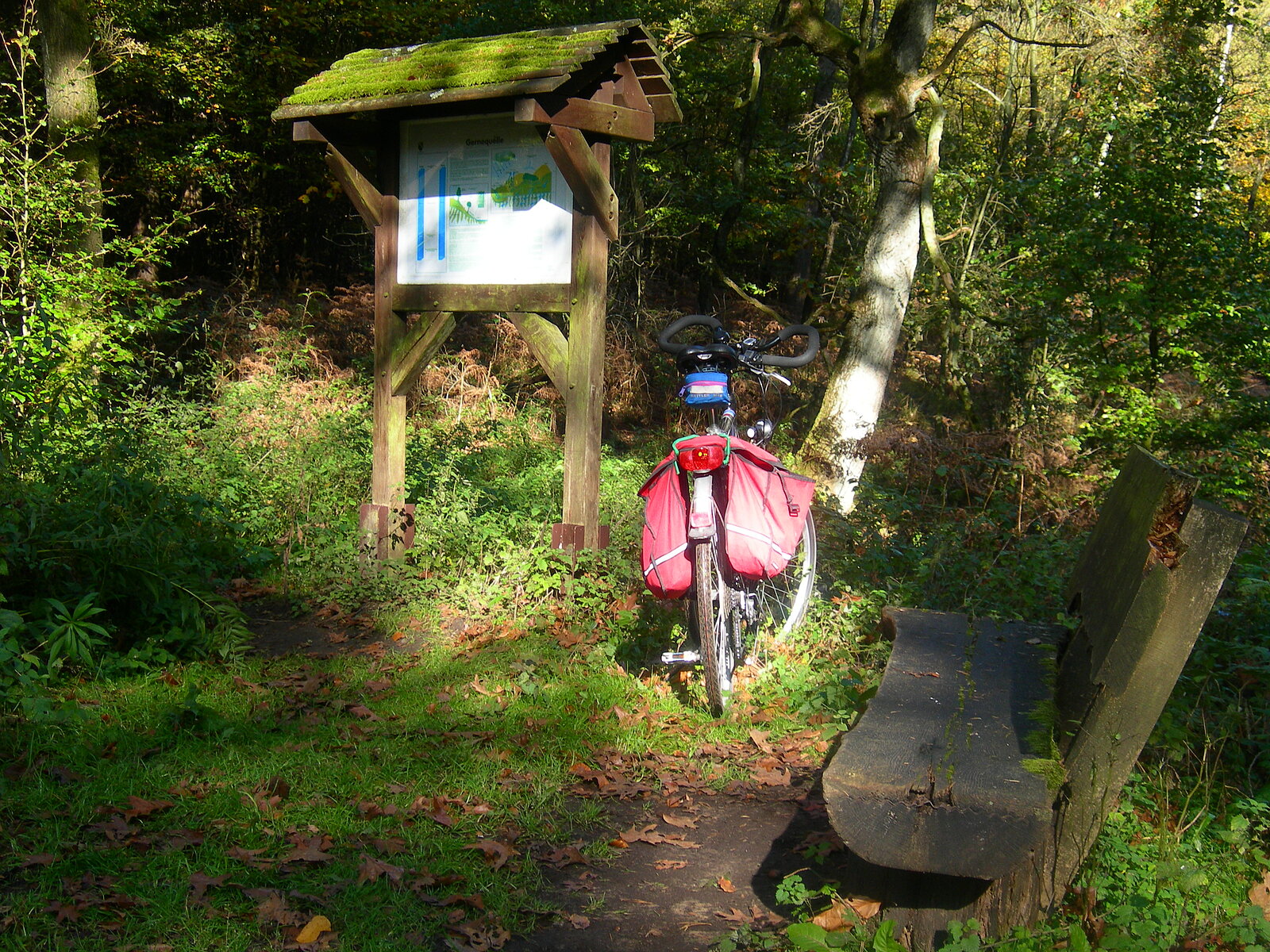 Fahrrad, Bank, Infotafel