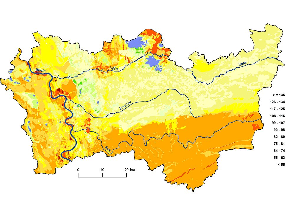 GeoPark-Karte mit Farbabstufungen