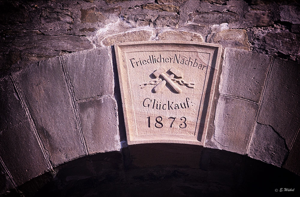 Stein Stolleneinfassung mit Aufschrift