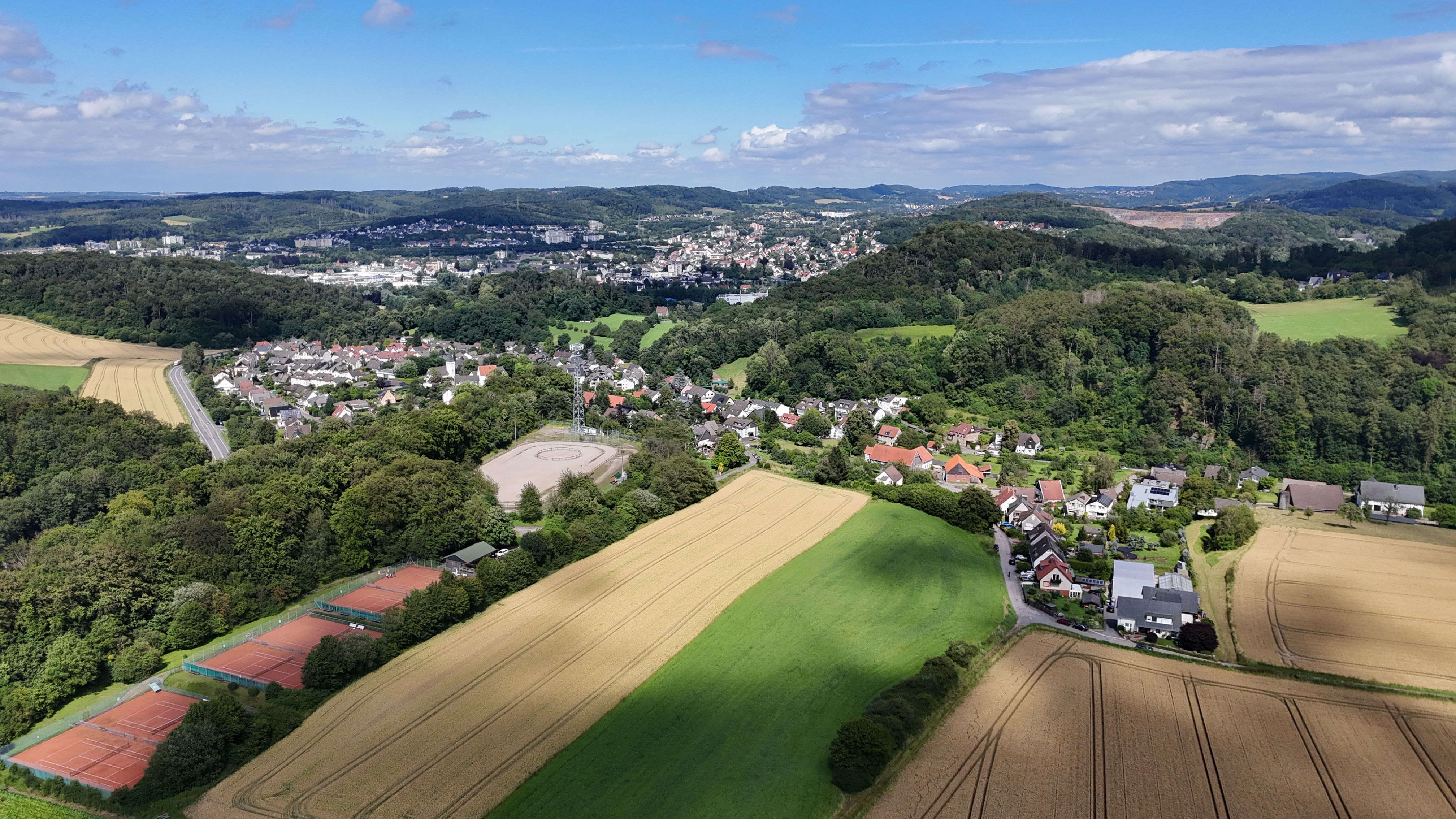 Bewaldeter steil aufragender Bergrücken