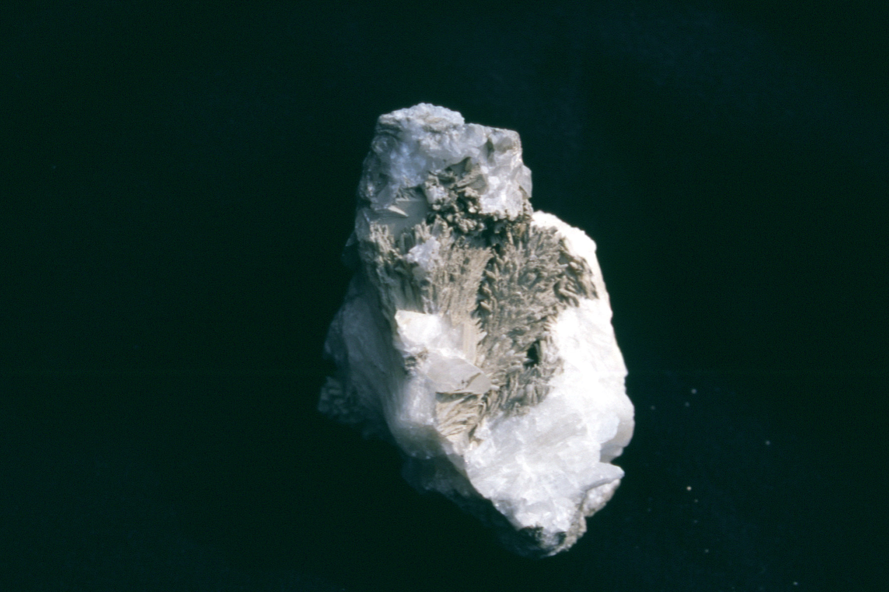 Stein mit weiß-grauen Mineralien